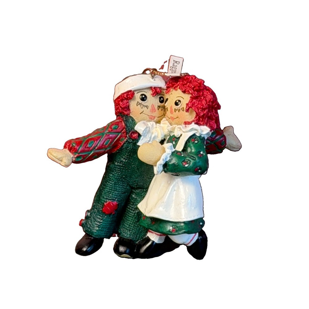 VTG Raggedy Ann & Andy 3" Resin Christmas Ornament Figurine 1998